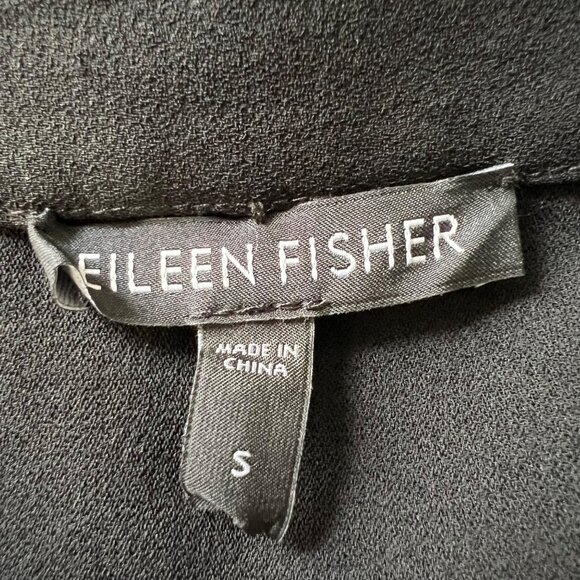 Eileen Fisher Womens Pleated Skirt Black A Line Pockets Lightweight size Small - Picture 8 of 9